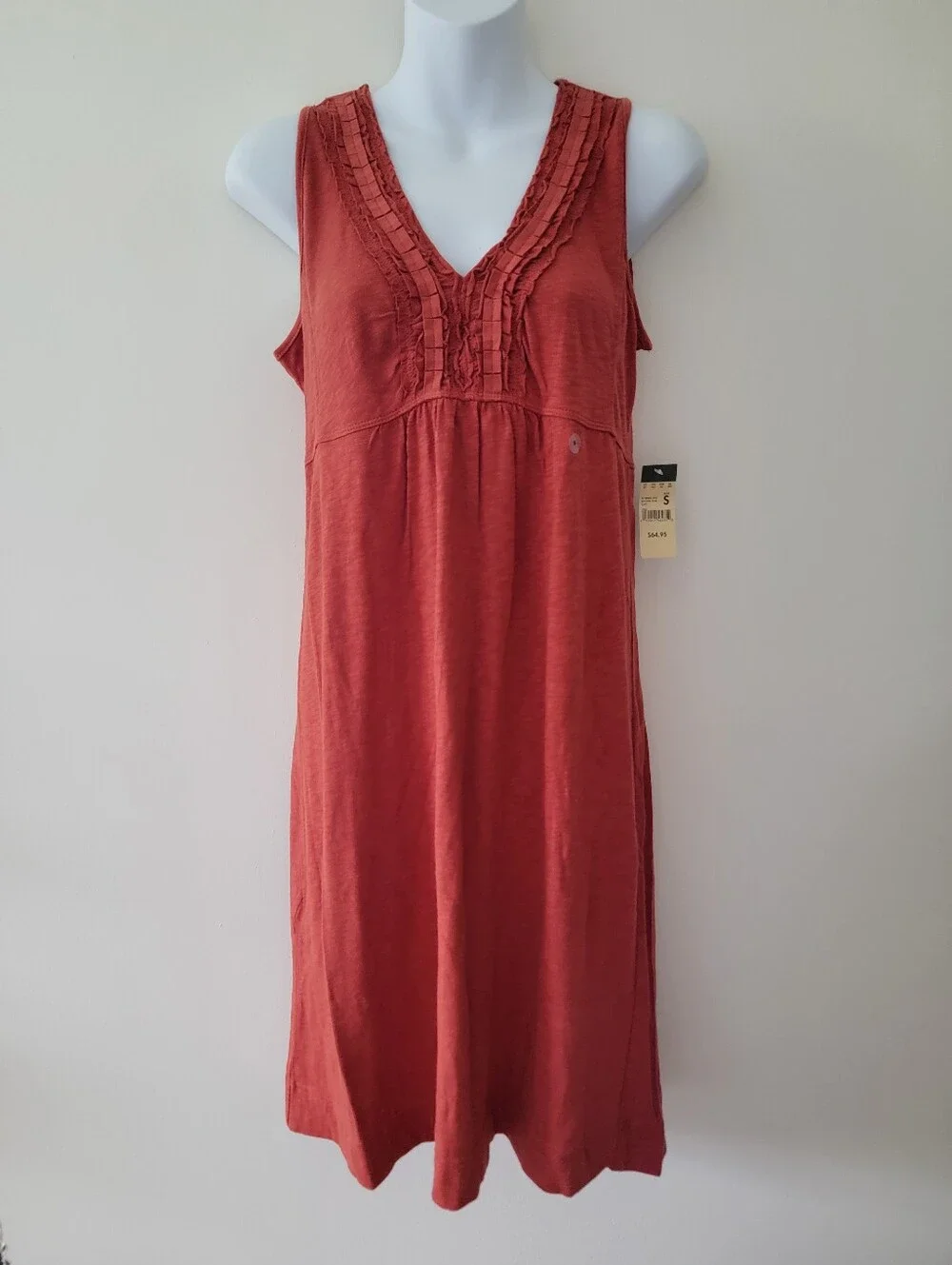 🍁 NWT Eddie Bauer Burnt Orange Cotton Dress Small